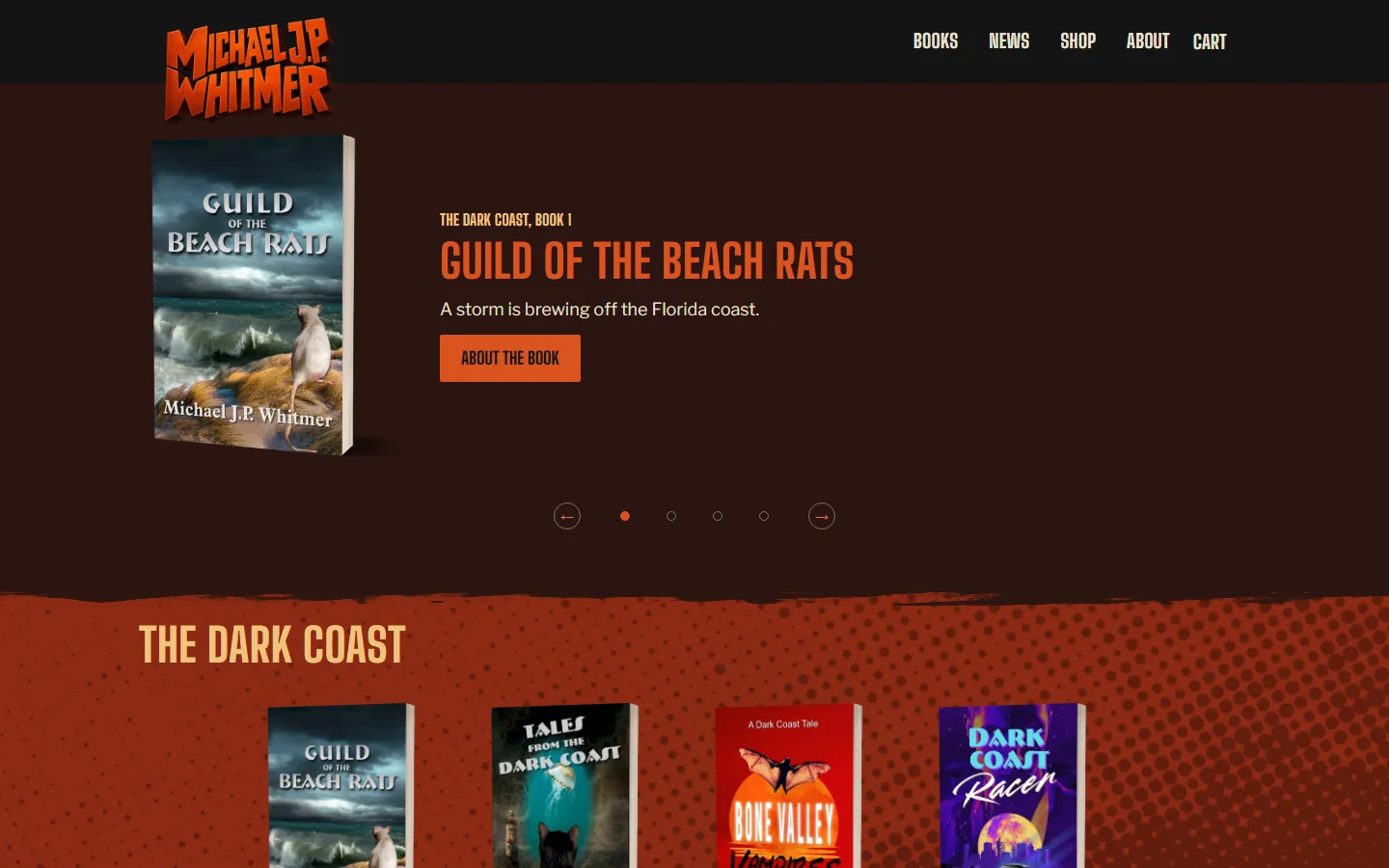 Michael J.P. Whitmer author site featuring the Dark Coast book series